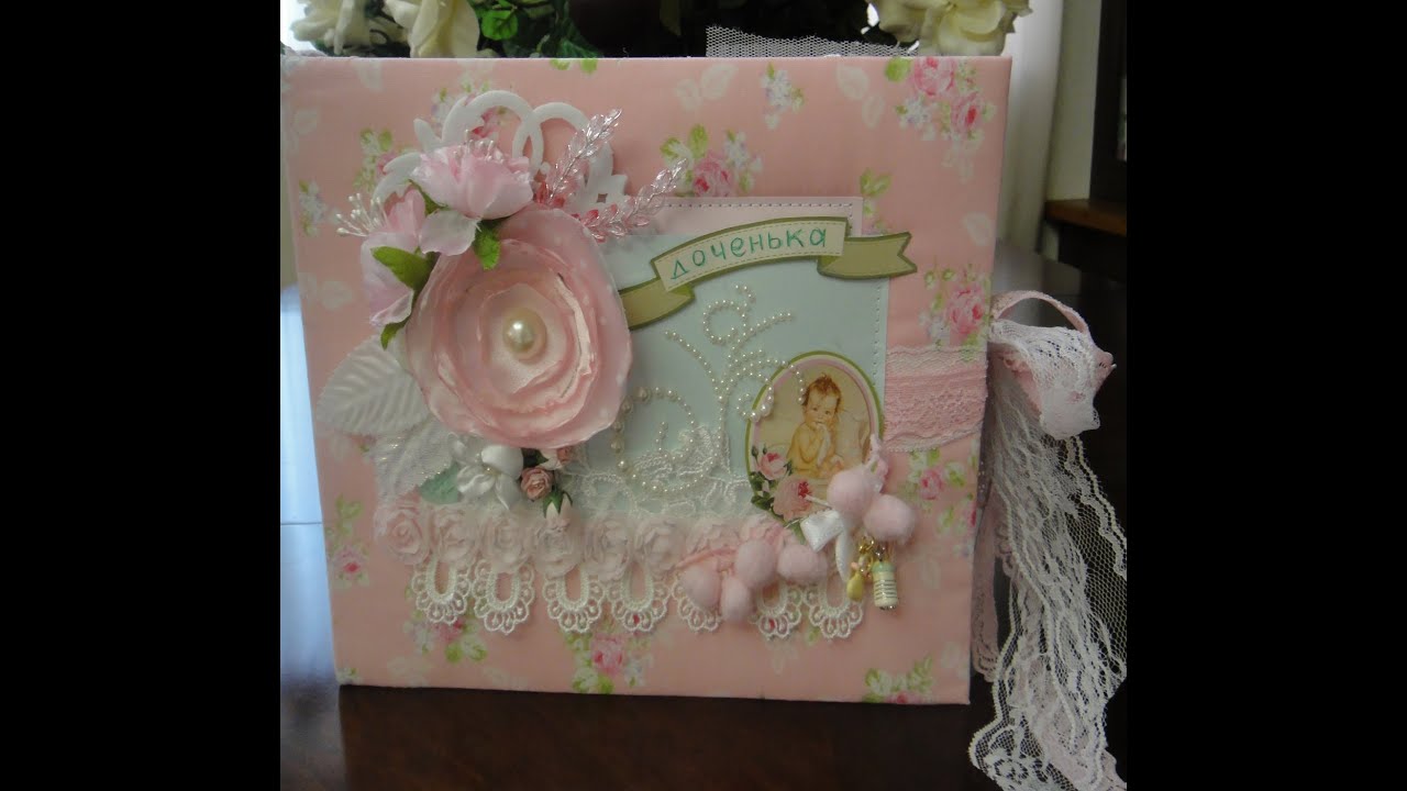 Shabby chic  Baby girl photo album/скапбукинг фотоальбом