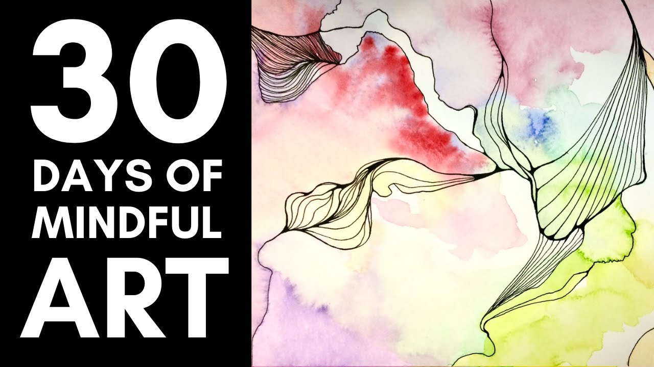 Abstract Watercolor Doodles for Beginners Line Art | 30 Day Art Challenge