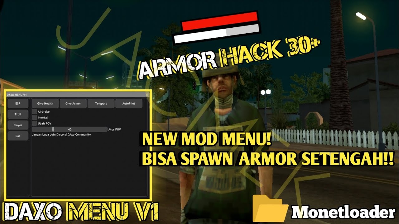 [MONETLOADER] MOD MENU CHEAT TELEPORT NO DETEK/ARMOR HACK 30%