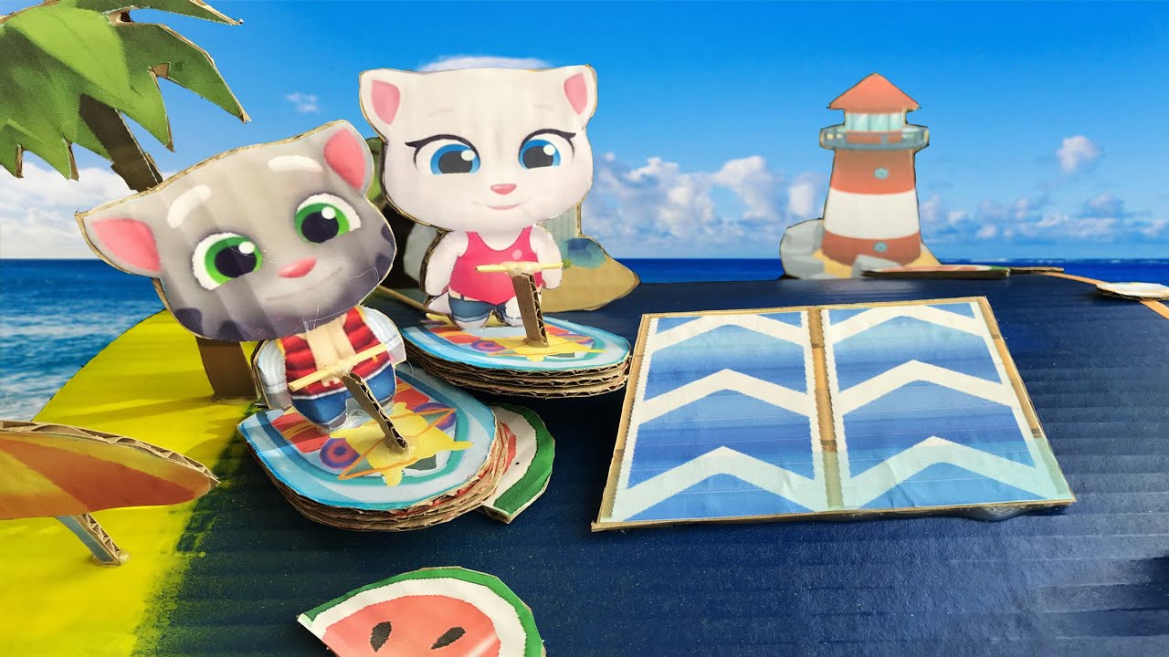 Talking Tom Jetski 2. Cardboard Game. DIY