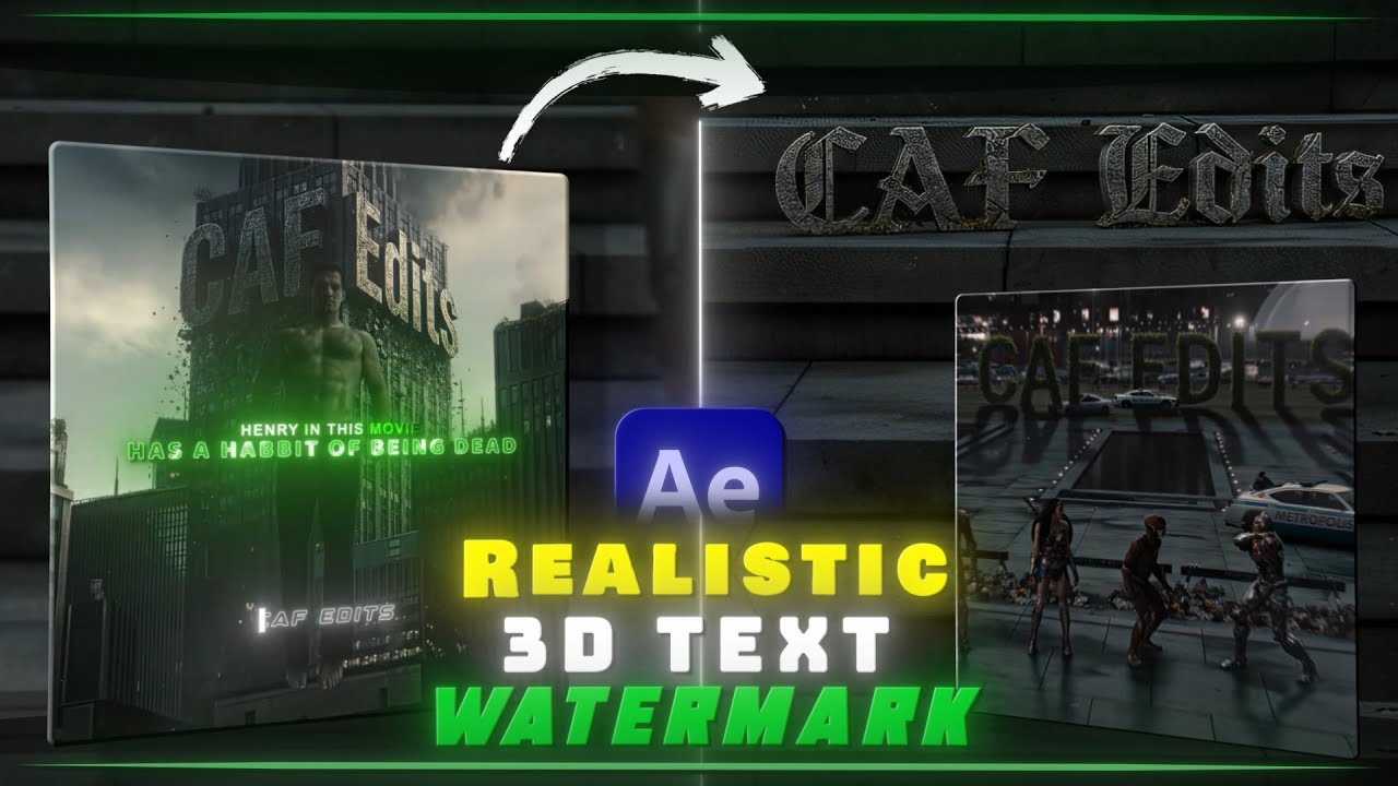Realistic 3D Text Watermark - After Effects