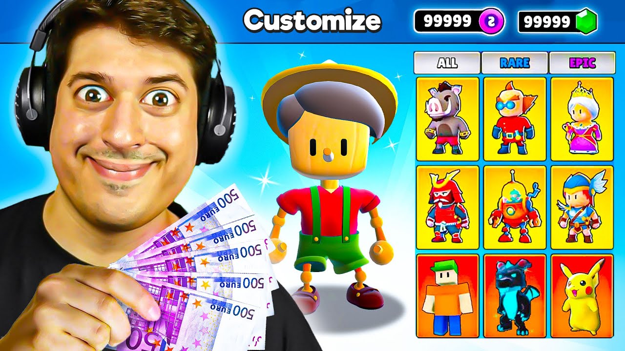 STUMBLE GUYS ALI AKO PADNEM KUPUJEM SVE!!!