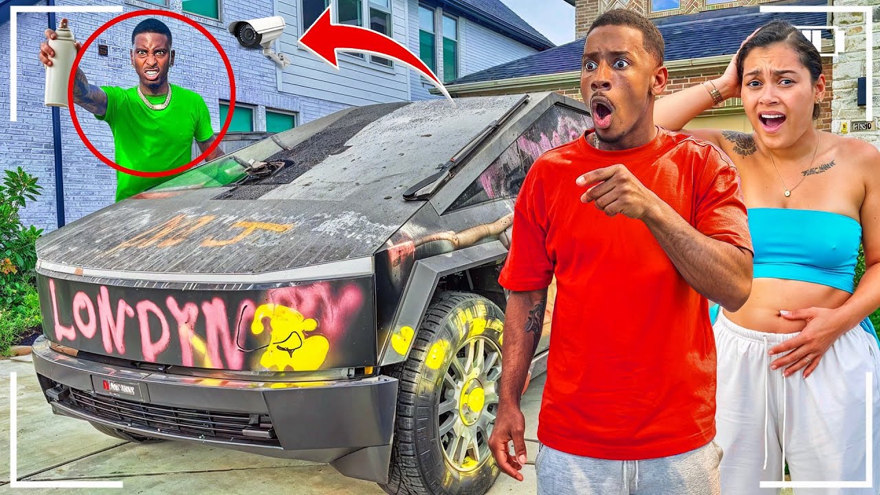 We Caught Funnymike On Camera Destroying Our Cybertruck!