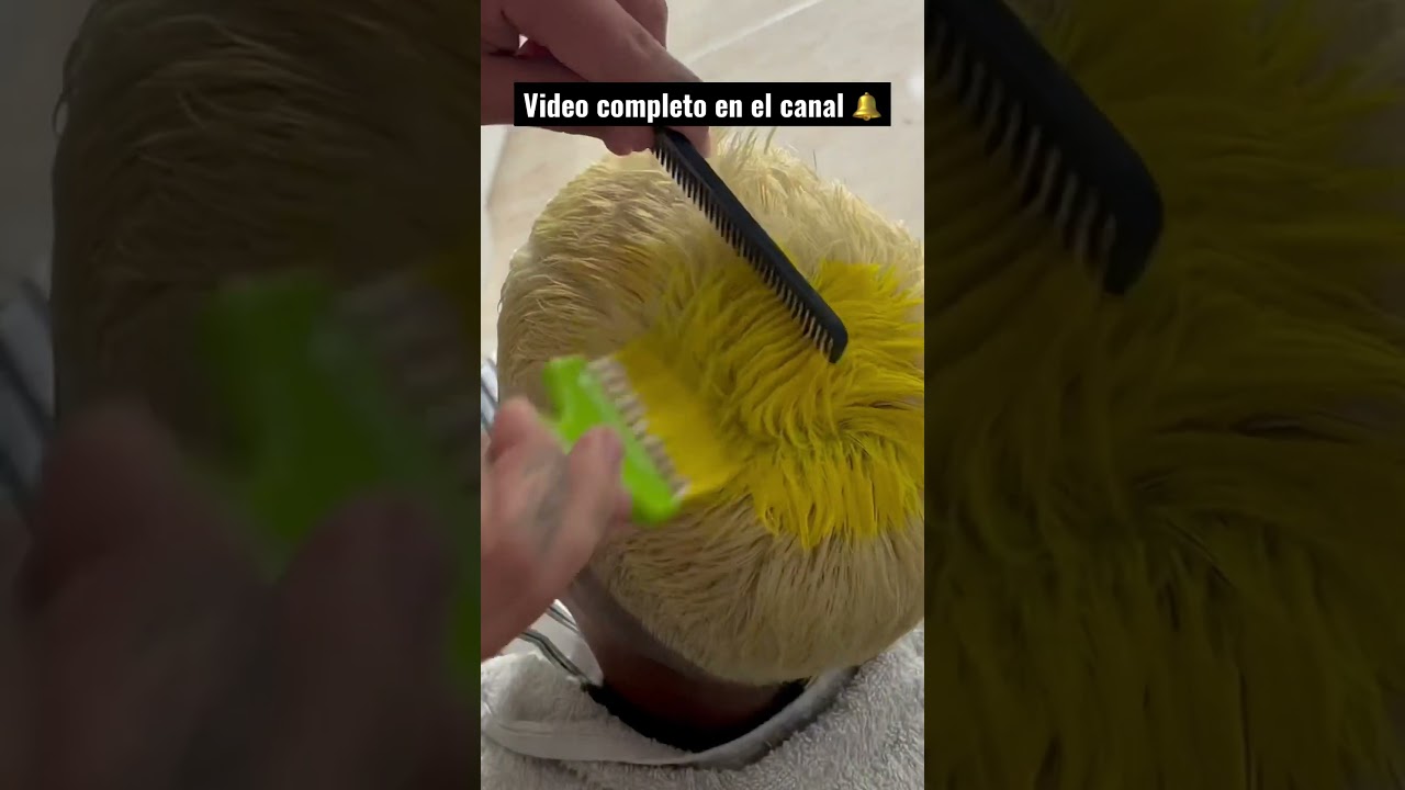 Cambio de color! Amarillo Neon! Video completo en el canal SUSCRIBITE! #barber #barberia #barberias