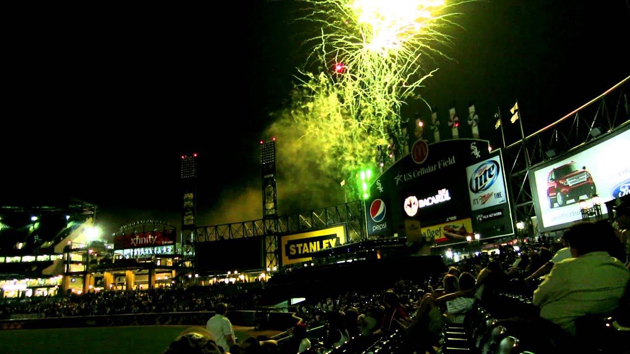 Chicago white sox baseball game fireworks on friday night. Video taken with canon s100.