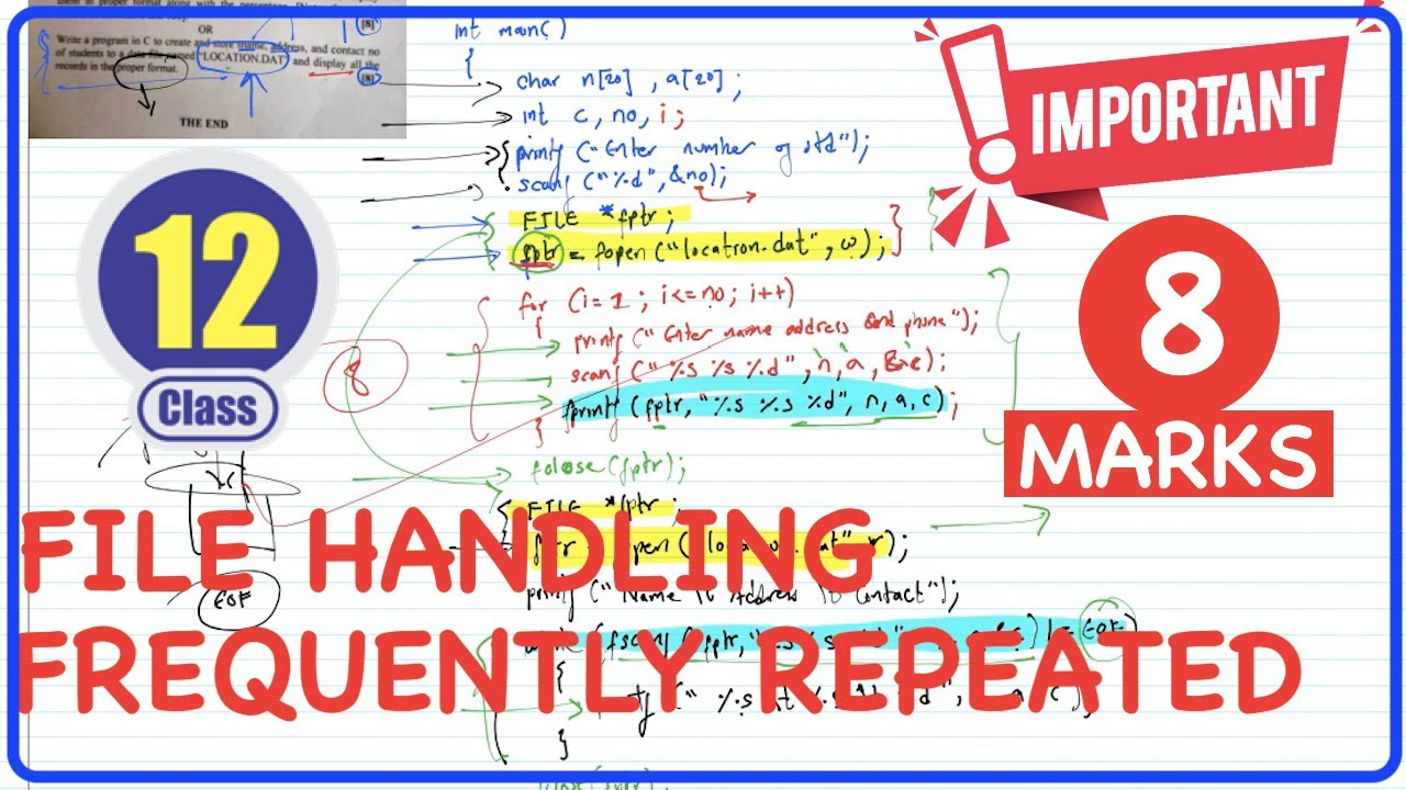 Class 12 File handling in C 8 marks