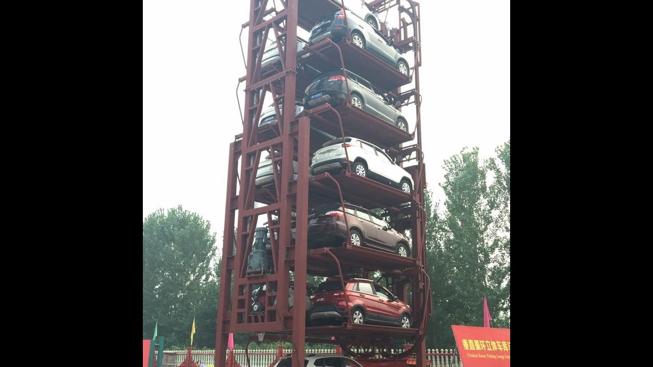 12 Cars SUV Smart PCX Vertical Rotary Parking Lift System Test before delivery