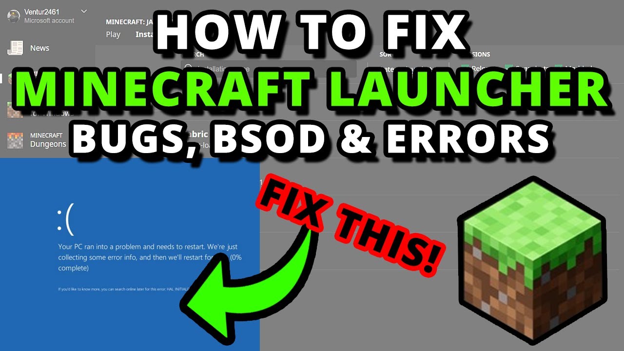 Fix New Minecraft Launcher BSOD Blue Screen & Errors, Bugs, Crashes 2021 Solution