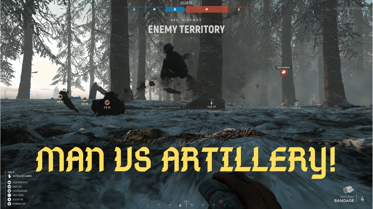 Hell Let Loose - Man Vs Artillery (BLOOD AND GORE) 4k Ultra Settings