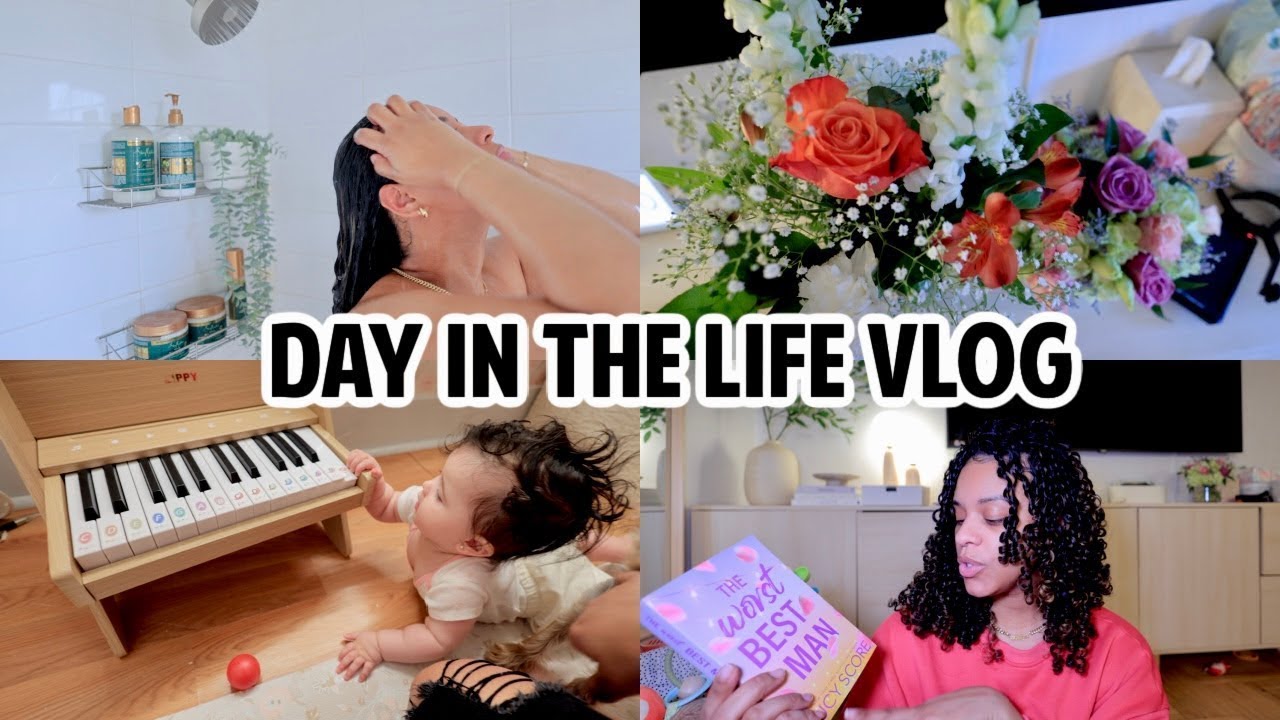 MOM VLOG | full wash day routine, book haul, sissy is crawling at 6 months