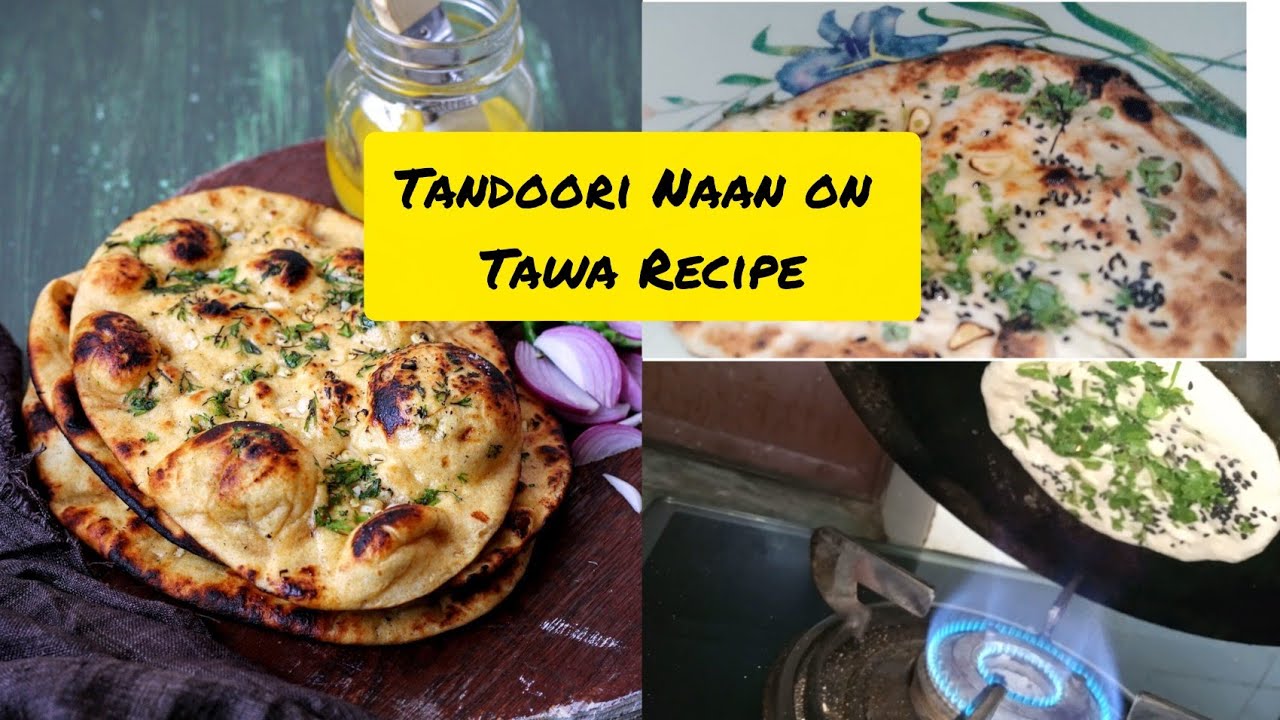 tandoori roti recipe, garlic naan recipeTandoori Naan on Tawa Recipe