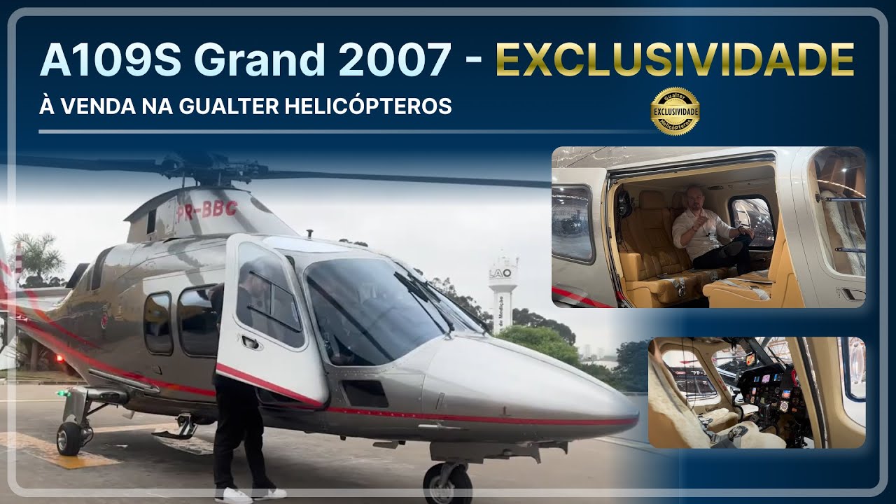 EXCLUSIVIDADE! Helicóptero Agusta A109S Grand 2007 à Venda na Gualter Helicópteros