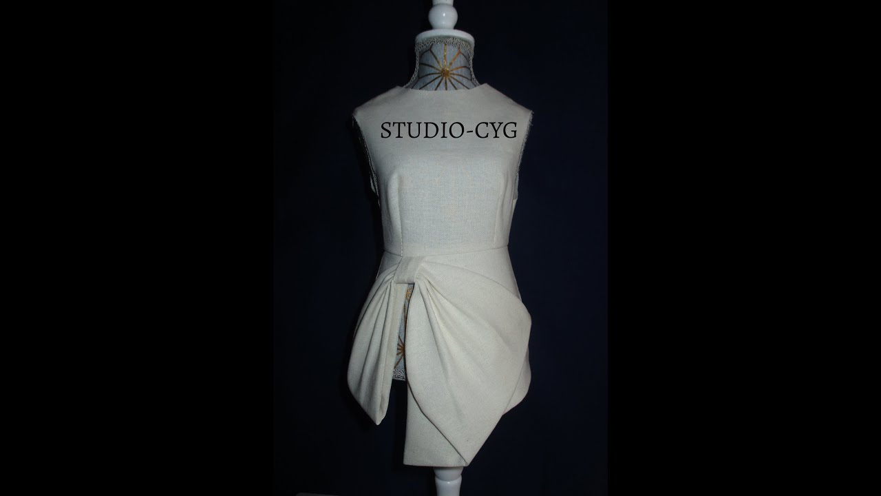 #90- Como hacer patrón de Peplum con lazo I How to do a peplum bow pattern