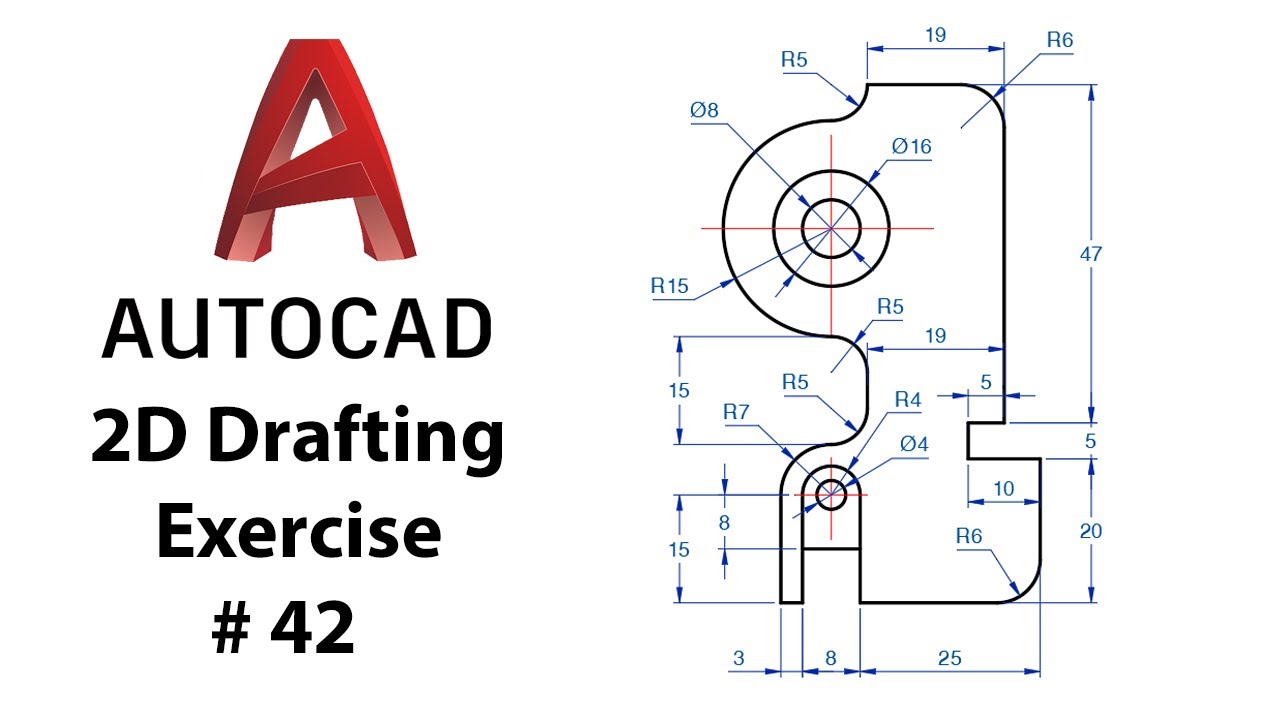 AutoCAD 2D Drafting Exercise # 42 - Basic to Advance in Hindi