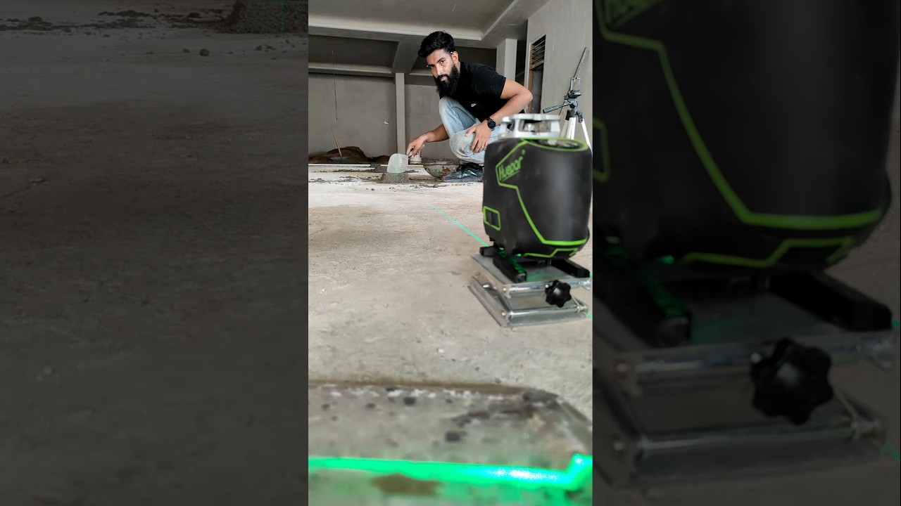 16 line laser level #huepar S04CG laser level #tiles installed #granite #mstiles  #laser