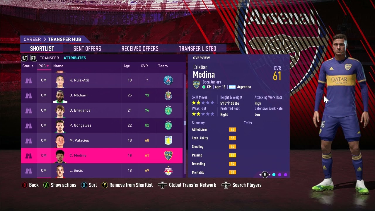 FIFA 21 2021 Transfer Shortlist using Fifer's Realistic mod