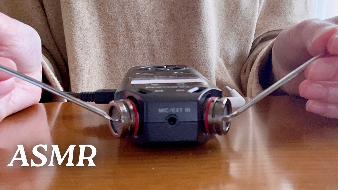 【ASMR】ステンレスの耳かきでタスカムをコツコツする音Tap the Tascam with a stainless steel ear pick【音フェチ】