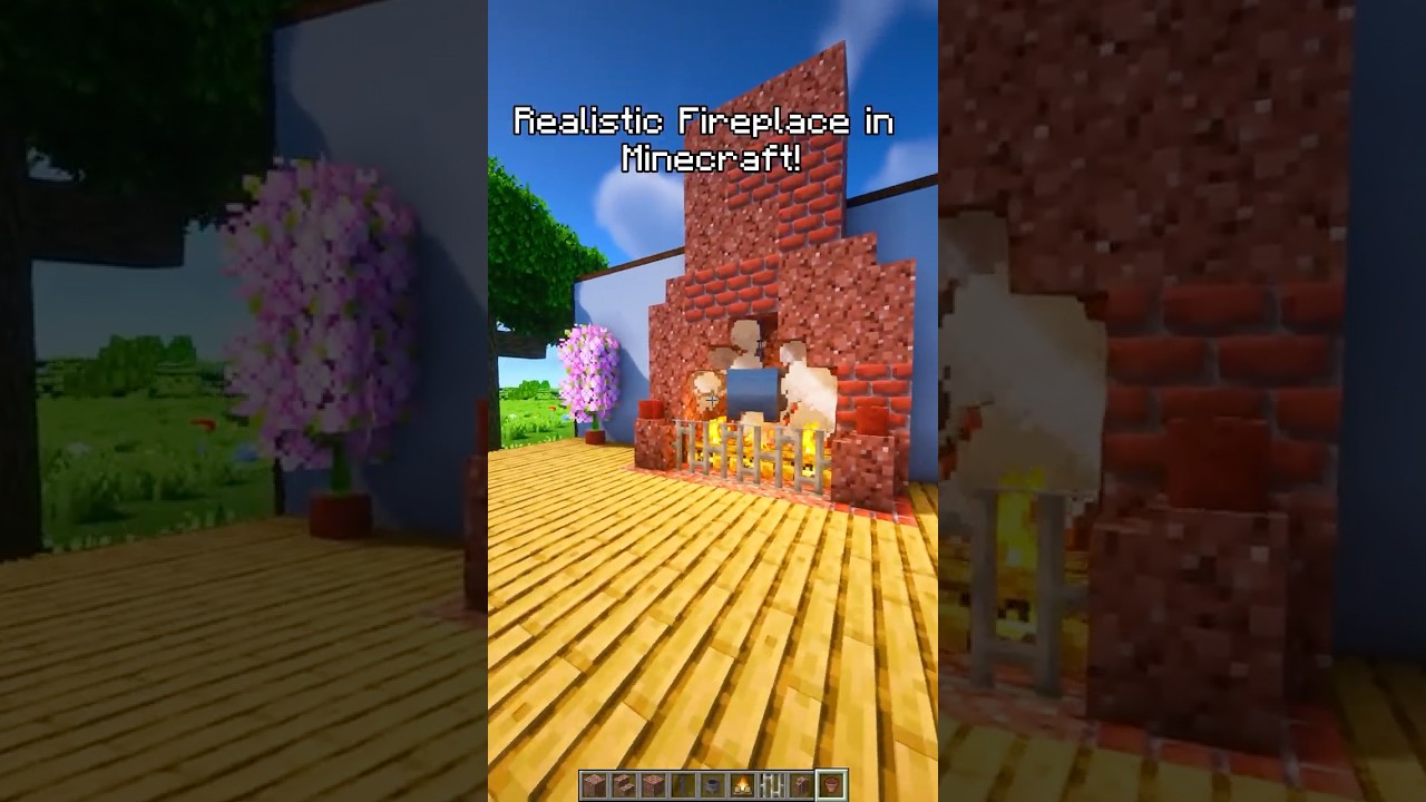 Realistic Fireplace in Minecraft! 🔥 #Shorts