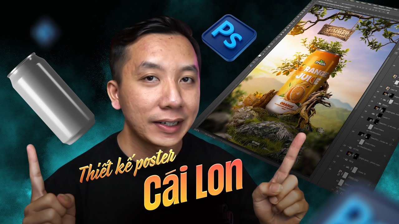 Thiết kế poster lon nước ngọt cực ảo bằng kỹ thuật manipulation với Photoshop