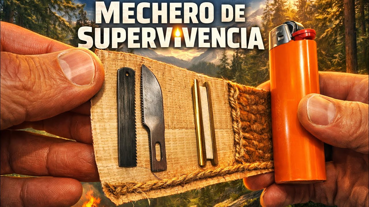 MECHERO DE SUPERVIVENCIA | Todo lo que necesitas en un BIC. #supervivencia #camping #bushcraft #edc 