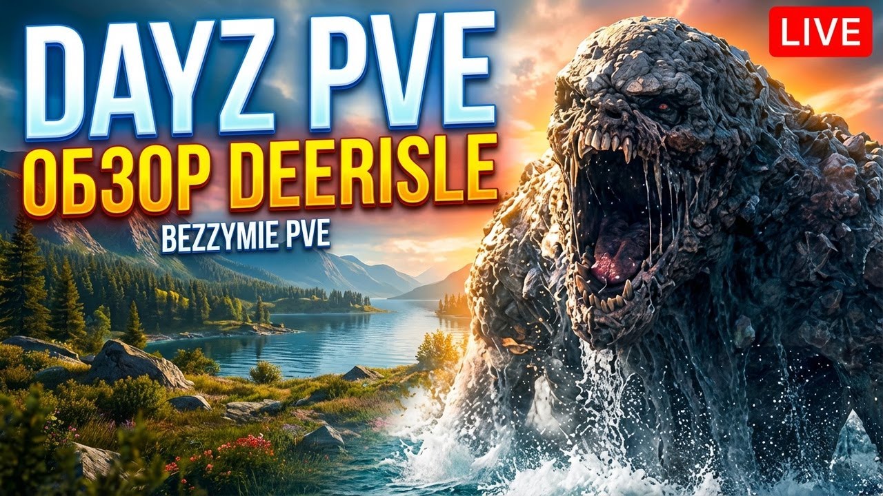 ОБЗОР PVE СЕРВЕРА НА КАРТЕ DEERISLE | DAYZ BEZZYMIE PVE | DayZ Pve СТРИМ