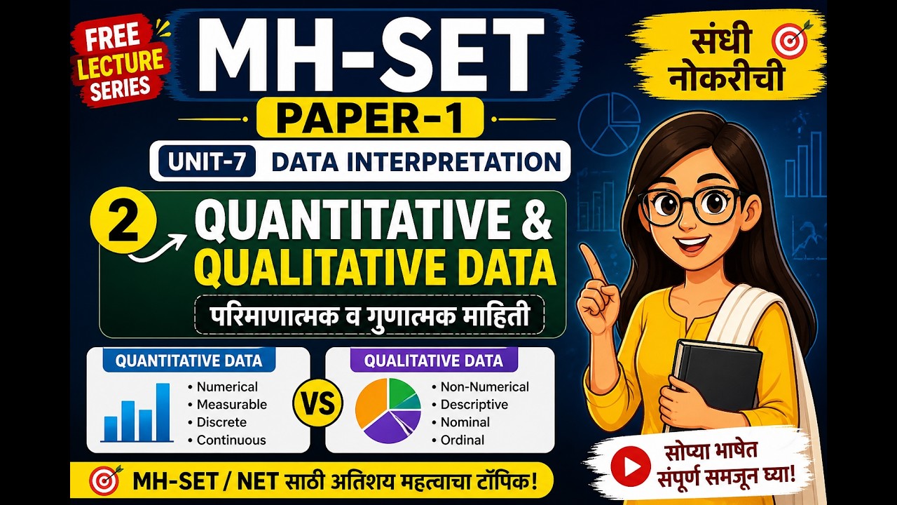 MH-SET Paper-1 Unit-7 | Quantitative & Qualitative Data | Data Interpretation in Marathi