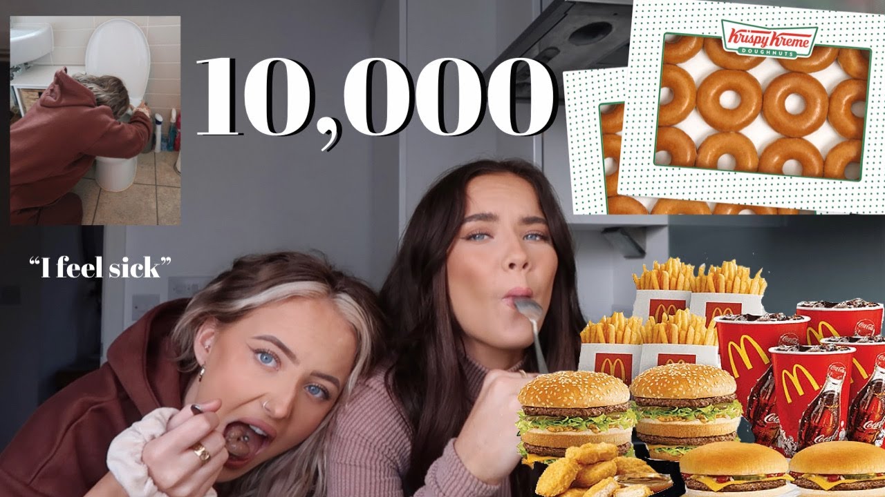 10,000 CALORIE CHALLENGE! THIS WAS A BAD IDEA! | Immie and Kirra