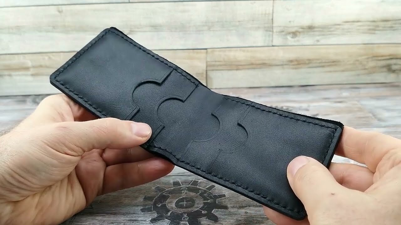Portfel Gentlemana Slim Sk&oacute;rzany Ręcznie Szyty - Karty + Banknoty