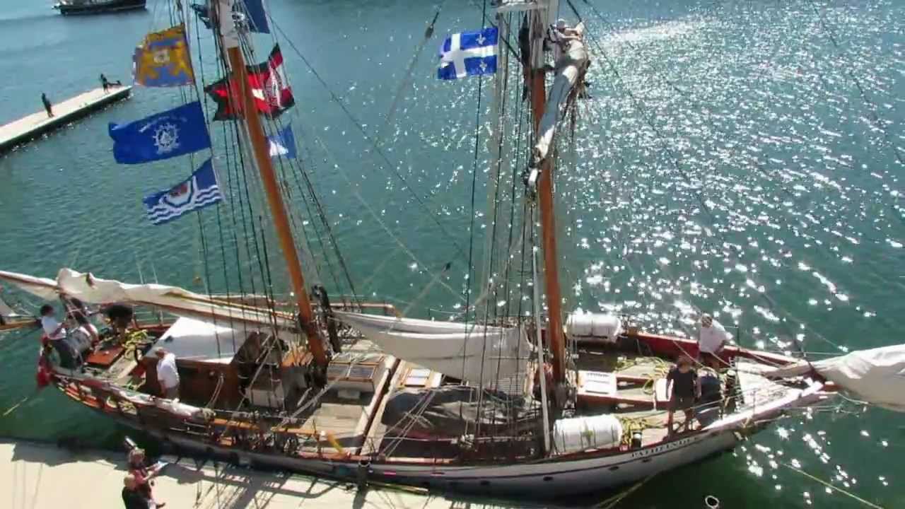 Sailing Vessel Pathfinder Berthing in Port Montreal - Tall Ships 2012