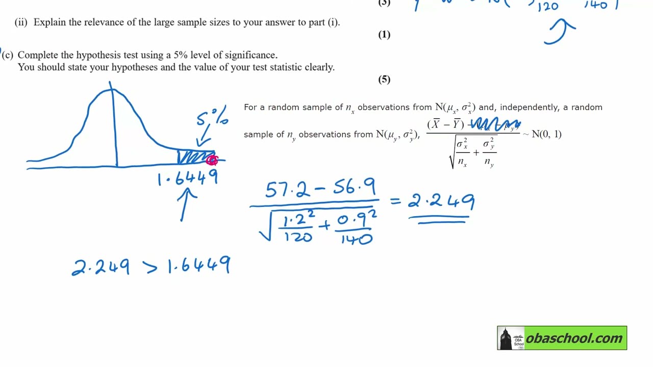 Further Statistics Past Papers Edexcel A level Past - June 2022 - Further Statistics 2 - Q 2