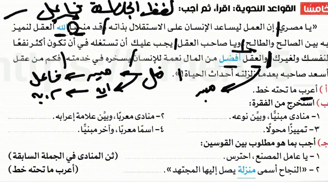 مراجعة شهر فبراير ومارس_نحو الصف الثاني الاعدادي 2026