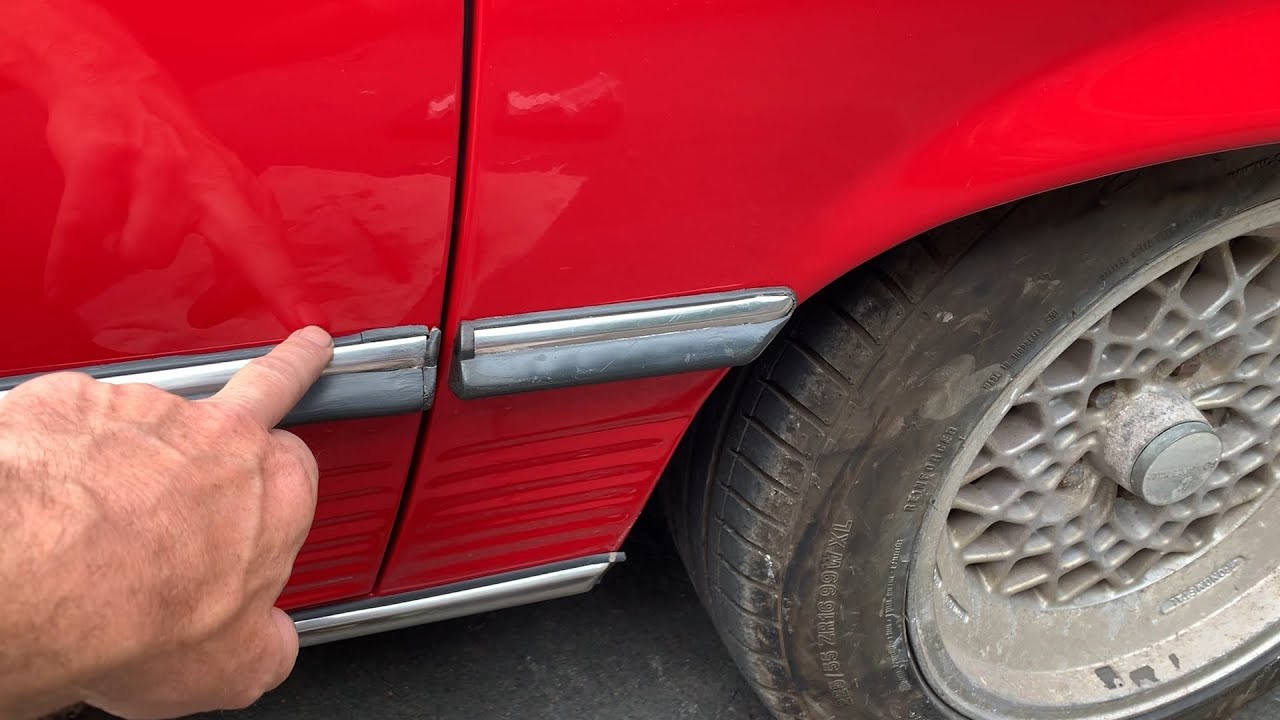 Mercedes R107 SL door moulding repair