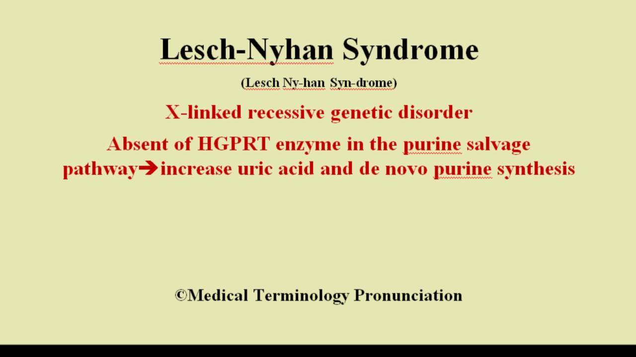 Lesch-Nyhan Syndrome Pronunciation and definition - How to pronounce Lesch Nyhan Syndrome