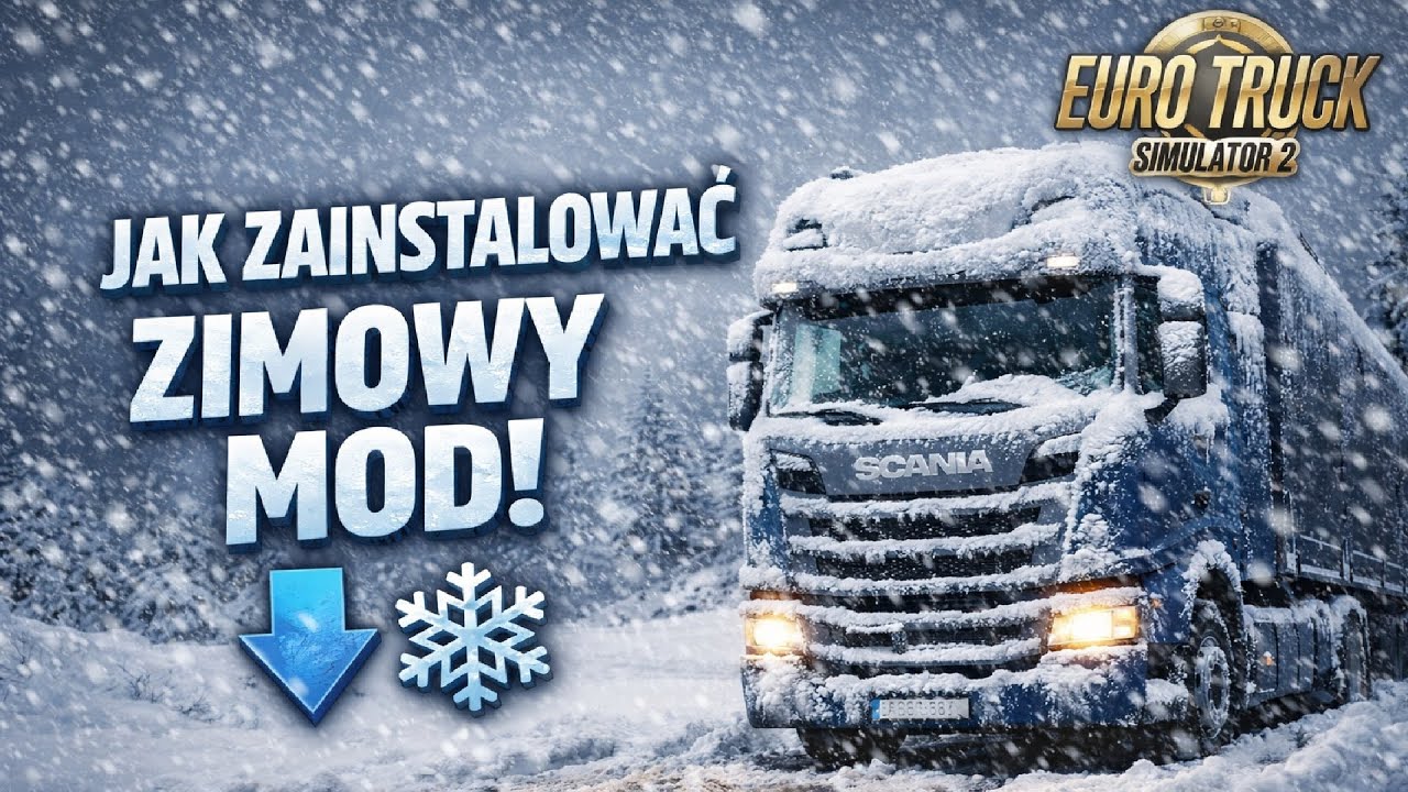 ZIMOWY GAMEPLAY + PORADNIK: Jak Zainstalować Frosty Winter Mod do ETS2 1.57  ❄️🚚