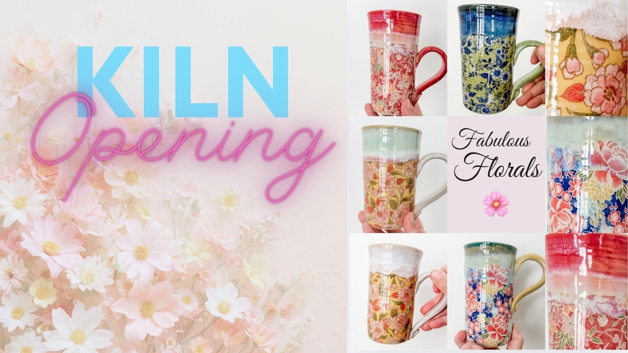 Kiln opening with fabulous florals and more..... all glaze combos shared