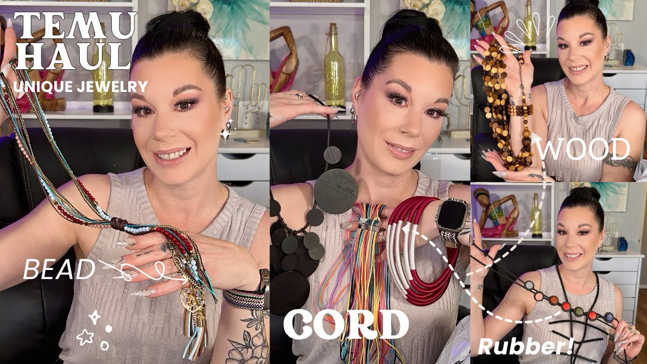 Temu Jewelry Haul With Cord, Beads, & Rubber Necklaces