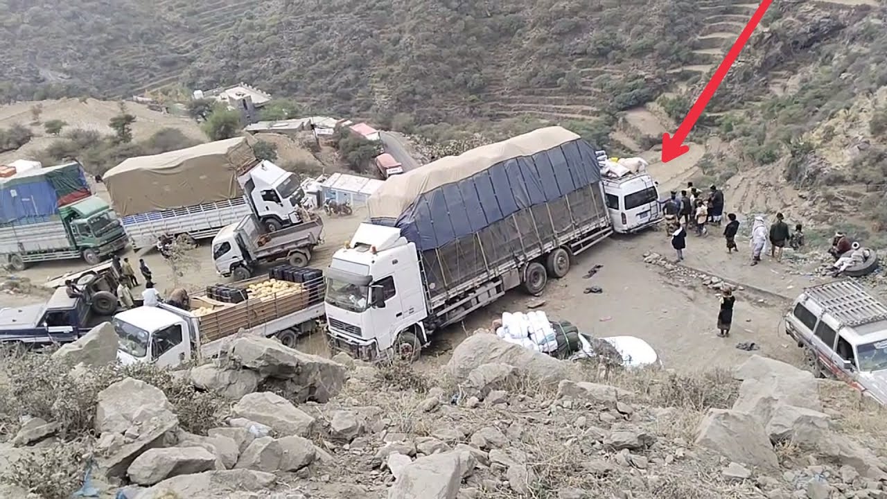 اخطر طرق اليمن ومغامرات السائقين طريق حيفان تعز عدن