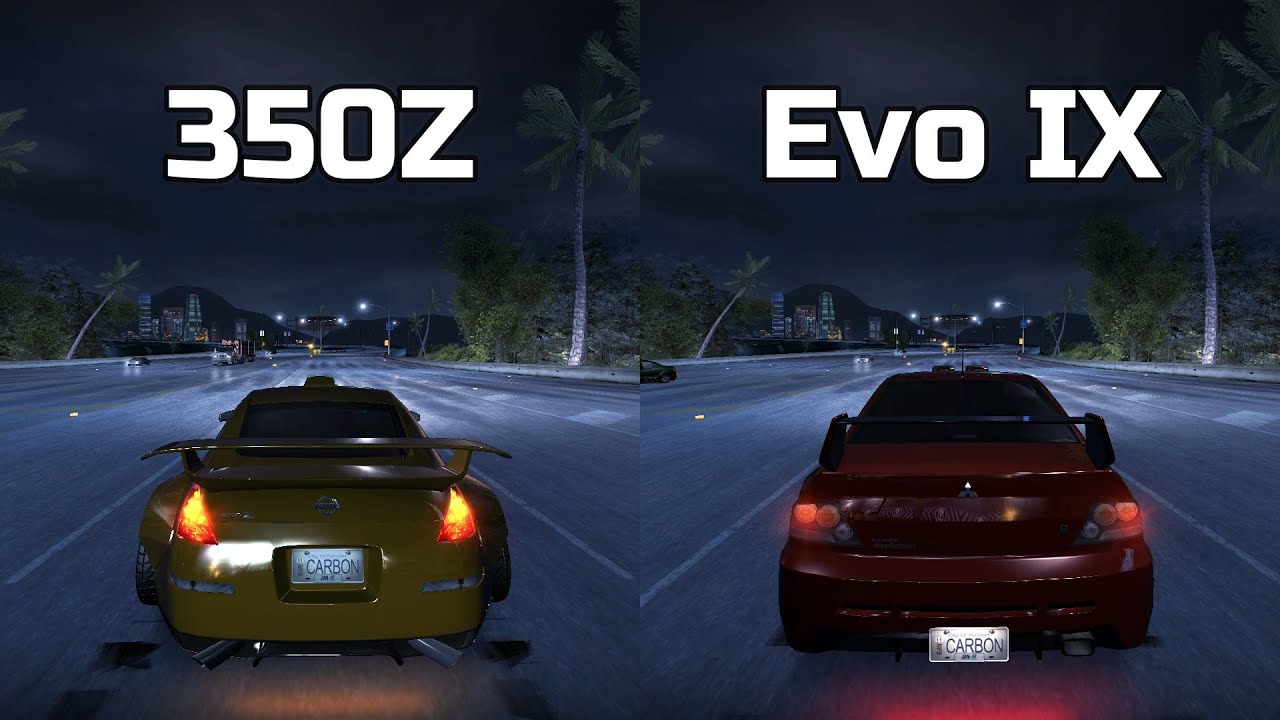 Nissan 350Z vs Mitsubishi Lancer Evolution IX - Need for Speed Carbon (Drag Race)