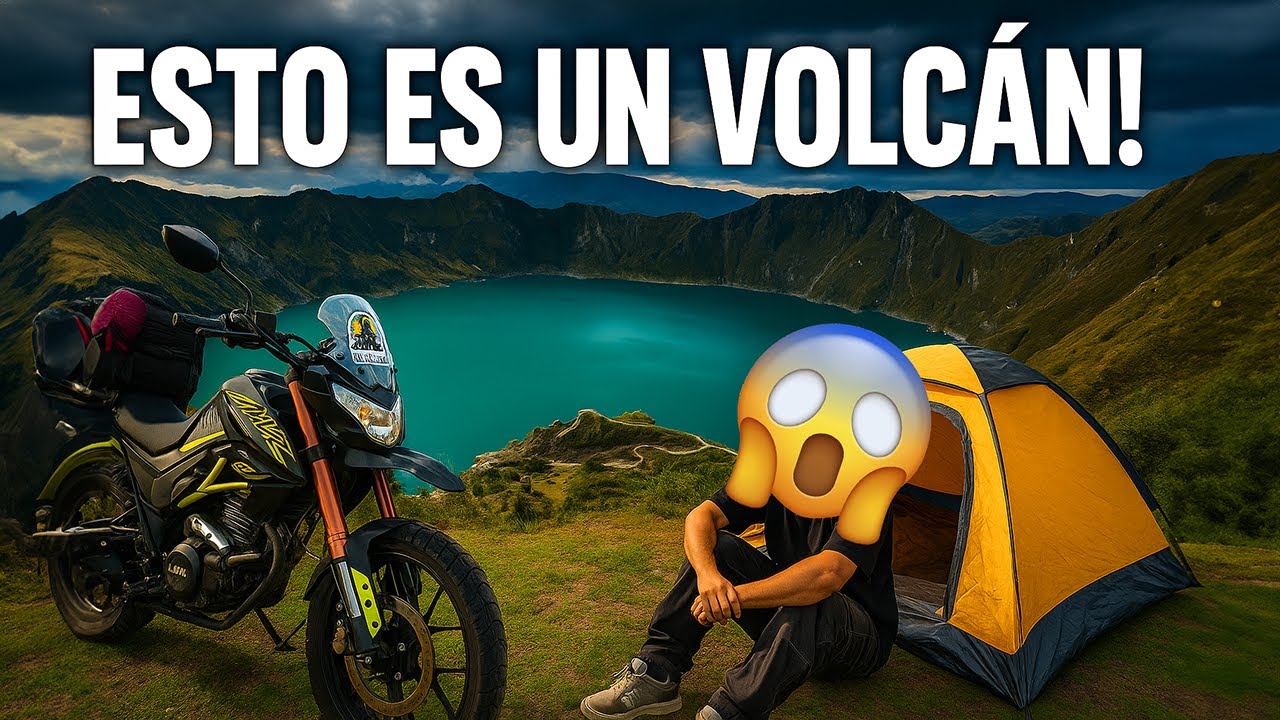 Acampando🎪 en el cráter de QUILOTOA🗻: ¡Ruta en moto al VOLCAN INUNDADO! - ECUADOR /T3 E7