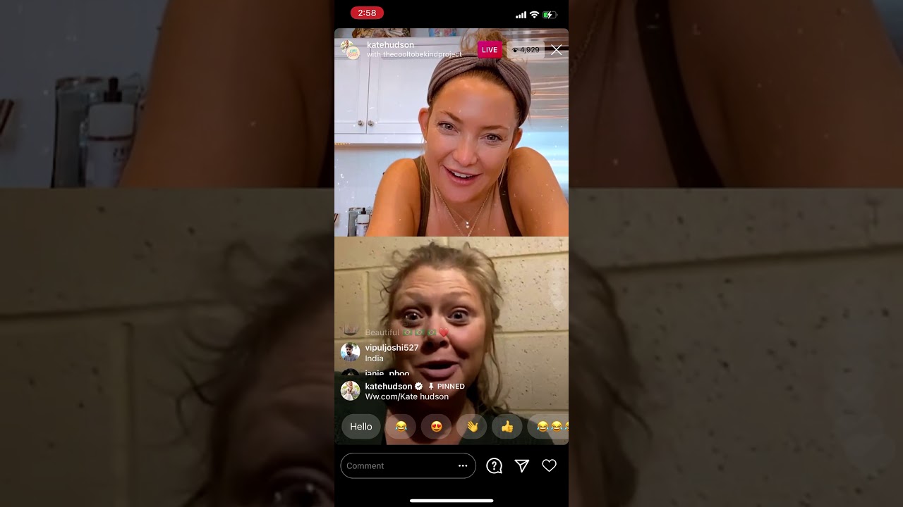Kate Hudson Instagram Live December 26, 2020