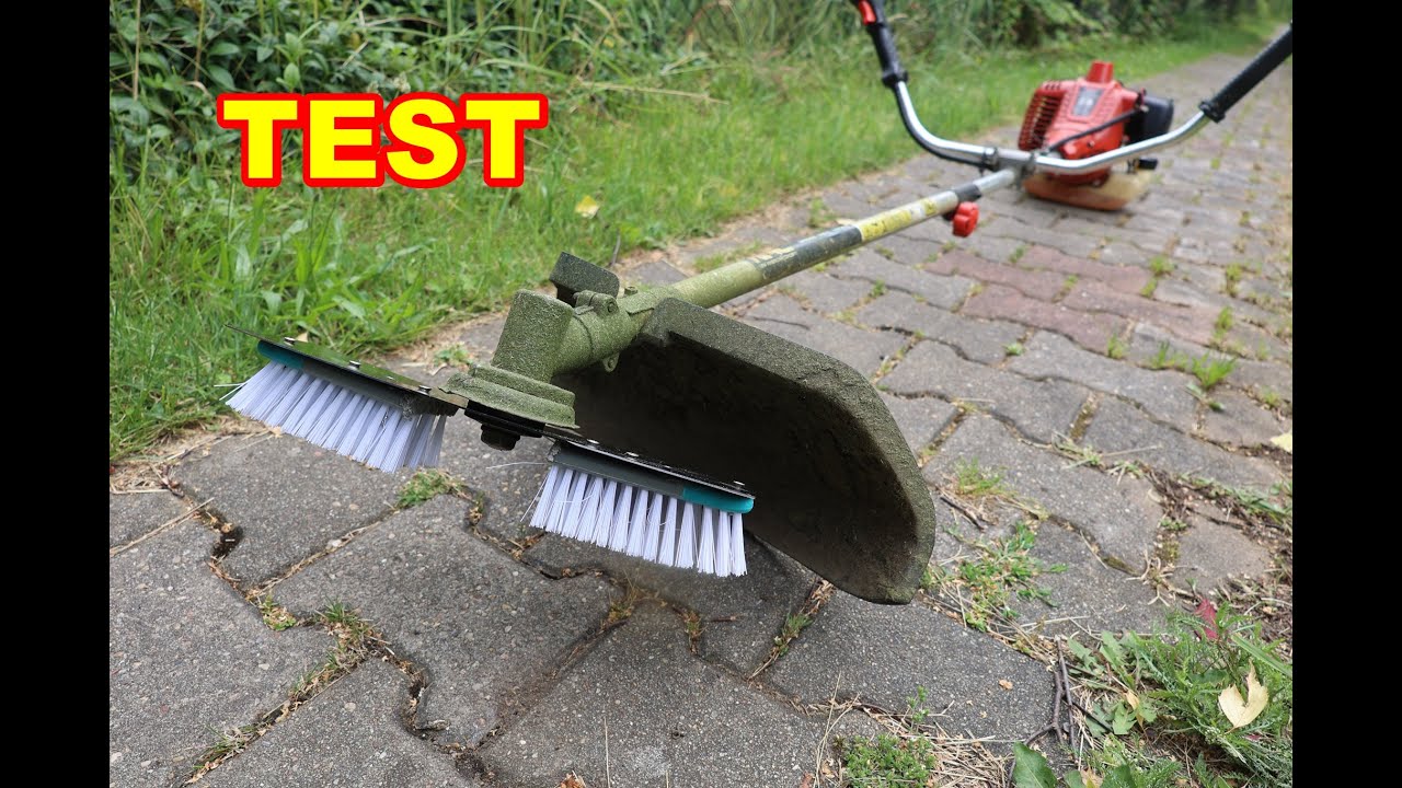 Najtańsza i najwydajniejsza szczotka DIY do kosy spalinowej  - TEST - Czyszczenie kostki brukowej