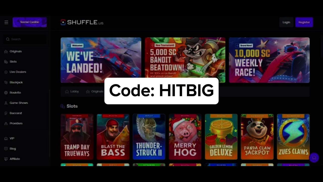 Shuffle.us Casino Promo Code: HITBIG - Claim 1 SC Free Daily (Best Shuffle.us Promo Code 2025)