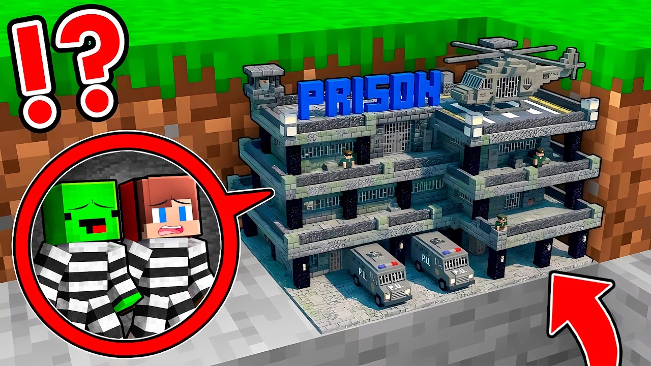 Mikey and JJ Found Tiny Prison in Minecraft (Maizen)