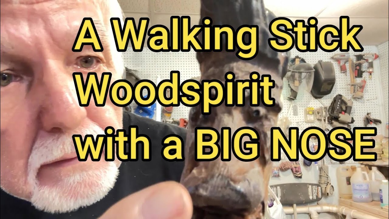 Woodspirit Walking Stick with a Super Big Nose