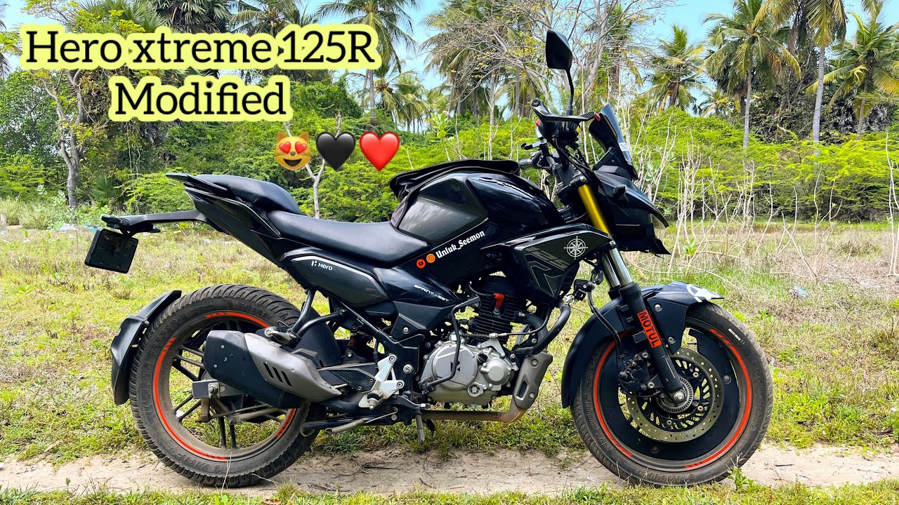 Hero Xtreme 125R Modified😻🖤||My sathu ma❤️|| winglet🔥😮#bike #motivated #usf #tamil #xtreme125r #hero