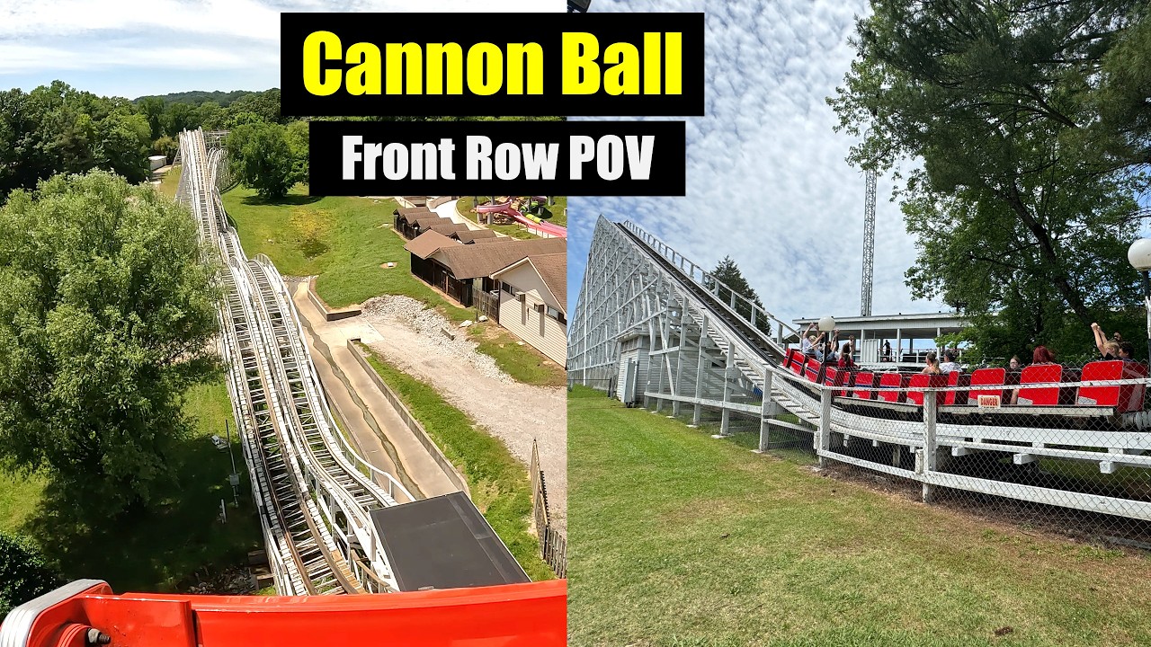POV Cannon Ball Wooden Roller Coaster at Lake Winnie