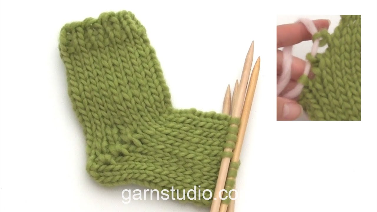 How to knit the diagonal shaping on the heel of a sock by putting sts on a thread