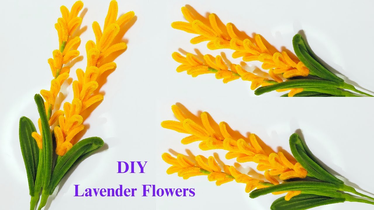 DIY Lavender Flowers | How to make pipe cleaner Lavender Flowers | Easy way for tutorial flowers 💛