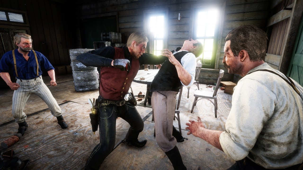 RDR 2 PC &mdash; Эпические кулачные бои и брутальные моменты в стиле рэгдолл, том 94 [4K/60 кадров в се...