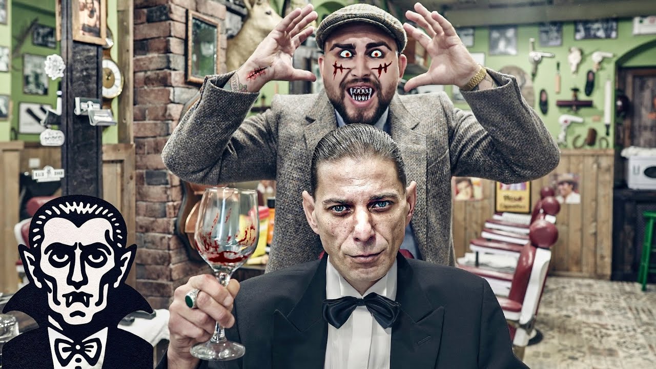 💈 ASMR BARBER - Dracula Haircut, Halloween Transformation 💀🎃